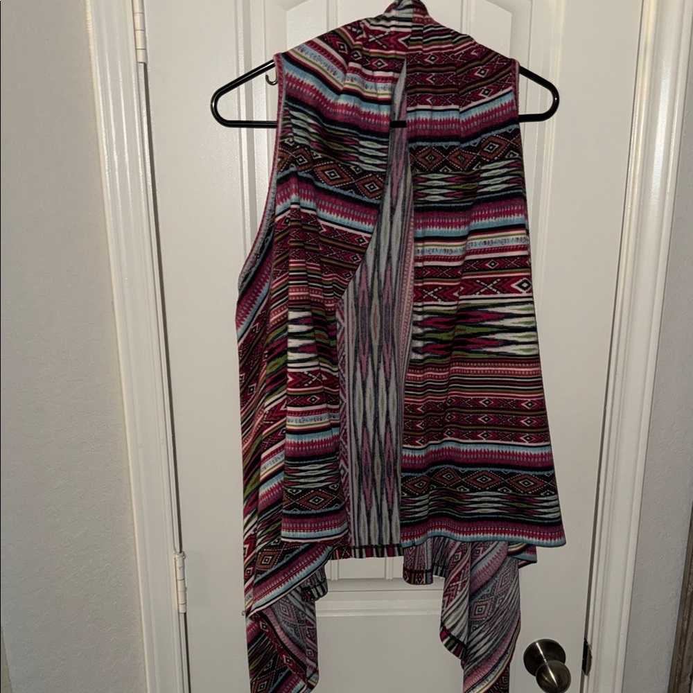 Colorful Sleeveless drape front vest